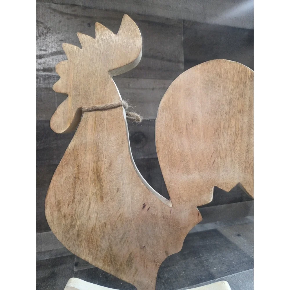 Wood Rooster Farmhouse Decor Rocking Base 14